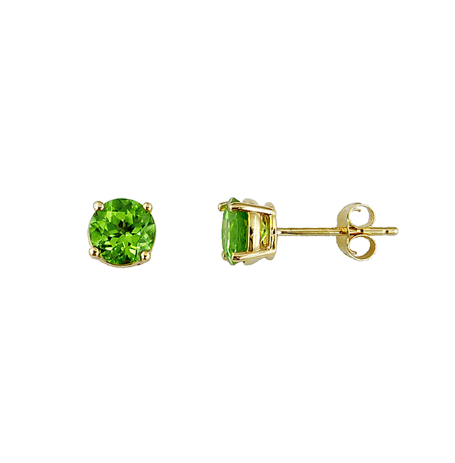 Sabel Collection Yellow Gold Peridot Stud Earrings